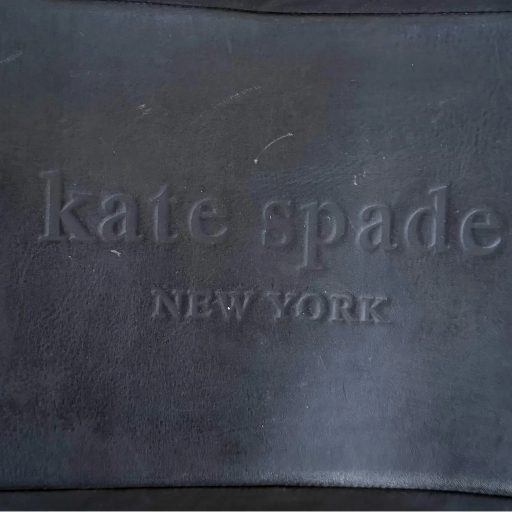 Kate Spade Black Nylon Diaper Baby Bag With Polka Dot Lining And Changing Pad